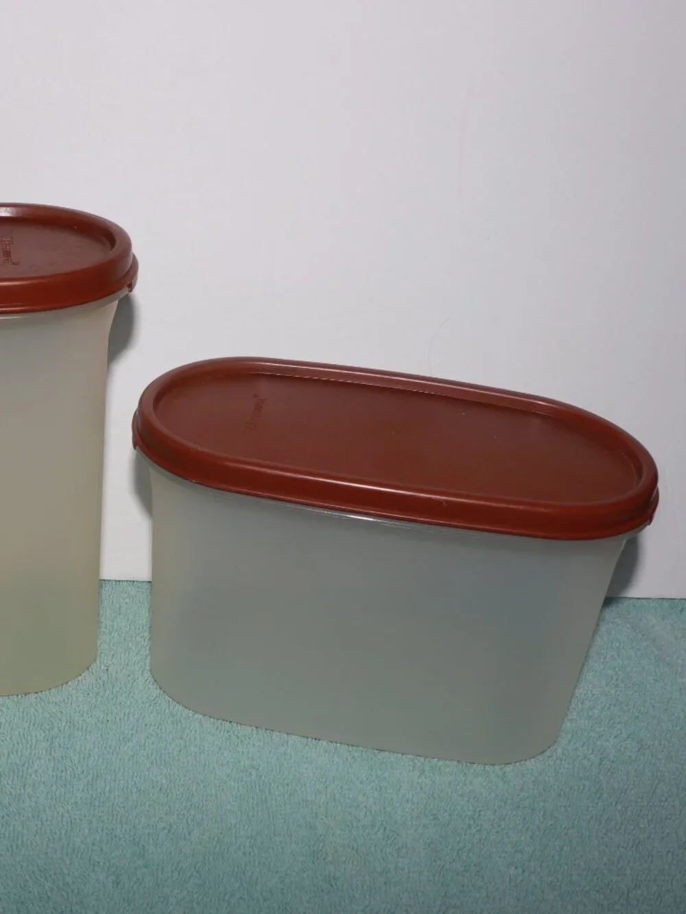 VTG Tupperware 1613-21 & 1612-24 Modular Mate Container Brown &Seal Lid 1616-19&